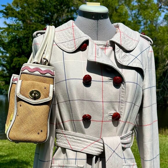 Coach Vintage Ladybug Applique Boxy Straw Tote Limited Edition 2004 Natural 4439 - Picture 7 of 14